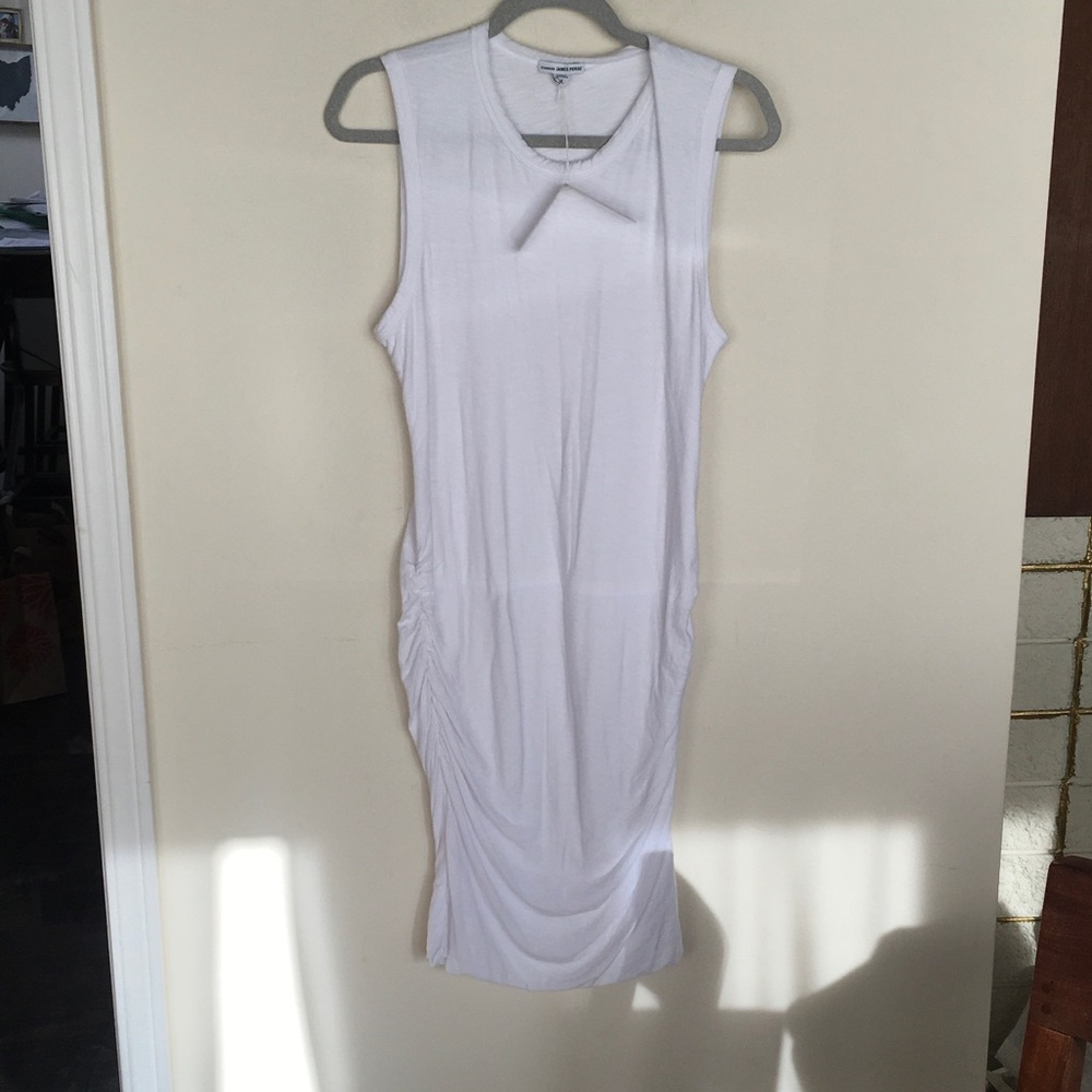 NWT James Perse White Ruched Mini Dress